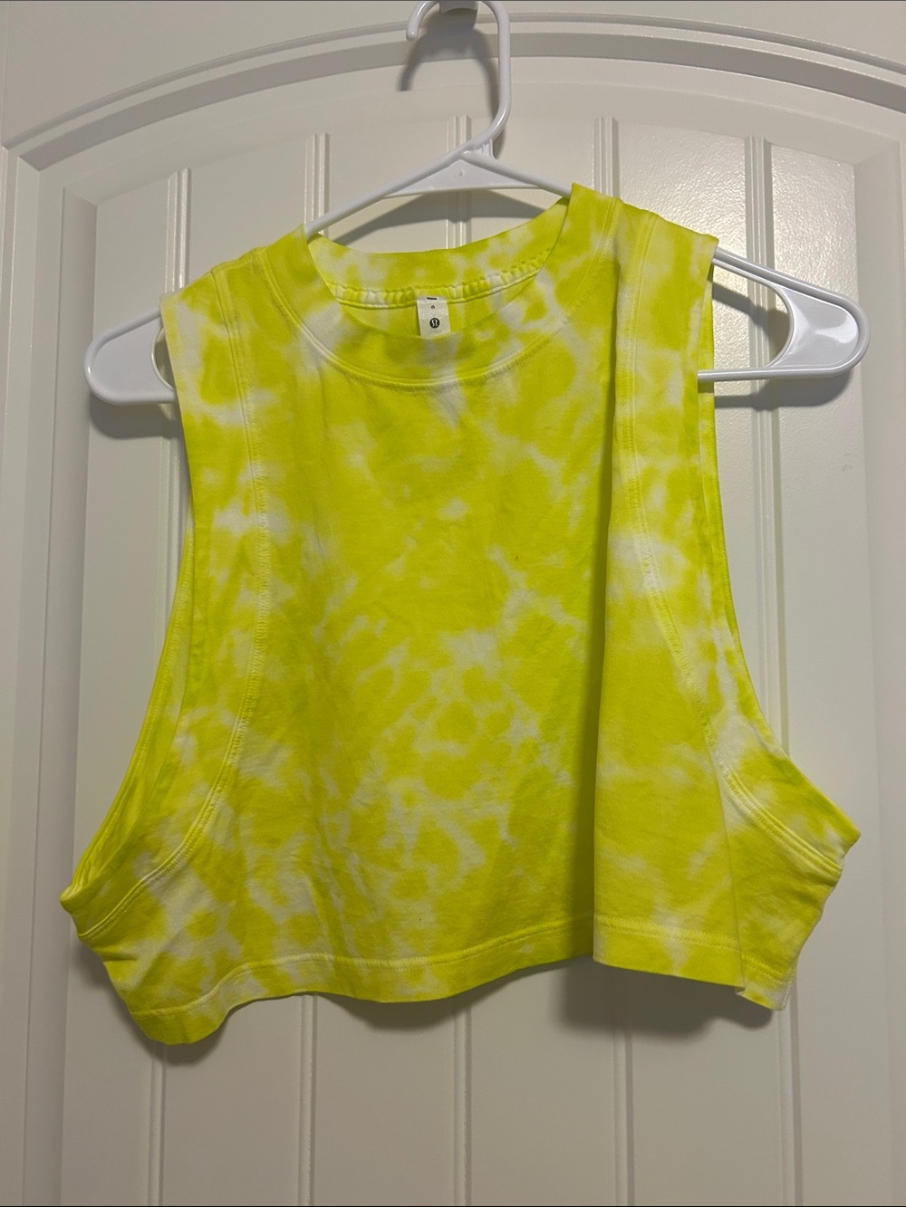 lululemon athletica Neon Yellow Tie-Dye Crop Tank